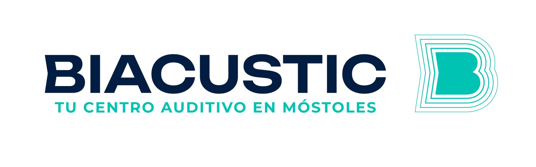 fondo blanco con letras azules que dice biacustic