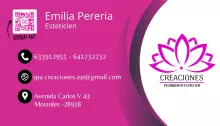 fondo en rosa donde ver la direccion y el contacto del colaborador